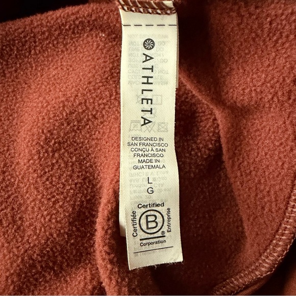 Athleta Altitude Polartec Half Zip Sweatshirt in color Mahogany size Large - Picture 8 of 10